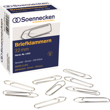 Soennecken Briefklammer 1352 32mm verzinkt 100 Stück