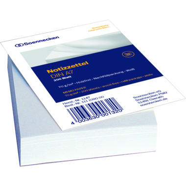 Soennecken Zettelboxeinlage 1147 DIN A7 blanko 200 Blatt