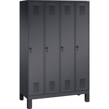 C+P Umkleidespind 4901040S10023 Füße 4Abteile sgr/sgr