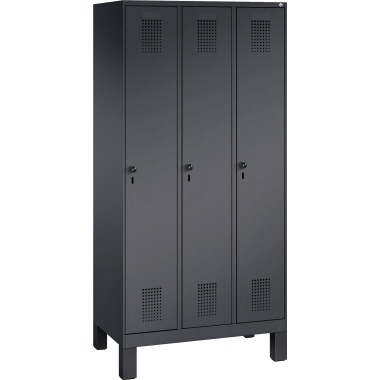 C+P Umkleidespind 4901030S10011 Füße 3Abteile sgr/sgr