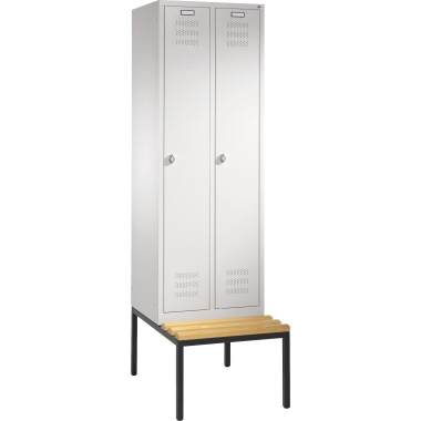 C+P Umkleidespind 1285020S10005 Sitzbank 2Abteile lgr/lgr