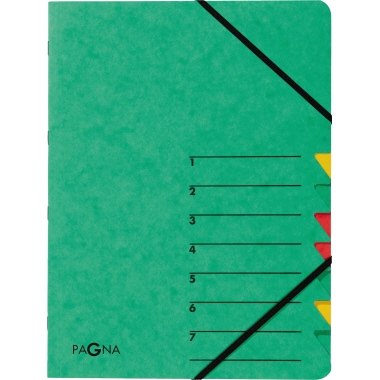 PAGNA Ordnungsmappe EASY 24061-03 DIN A4 7Fächer Pressspann grün
