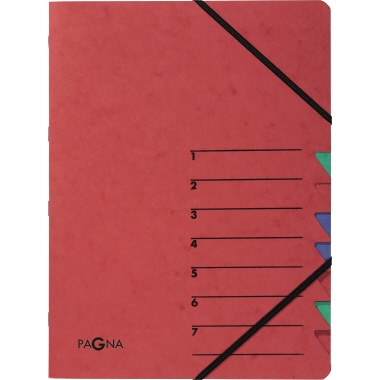 PAGNA Ordnungsmappe EASY 24061-01 DIN A4 7Fächer Pressspann rot