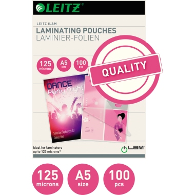 Leitz Laminierfolie 33807 DIN A5 125mic 100 Stück