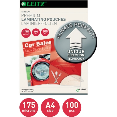 Leitz Laminierfolie A4 UDT 74830000 175mic glasklar 100 Stück
