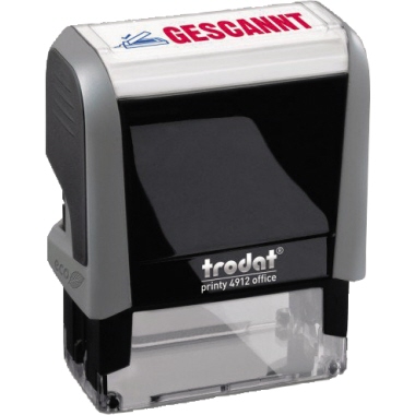trodat Printy 4912 128725 Textstempel GESCANNT 47x18mm blau/rot
