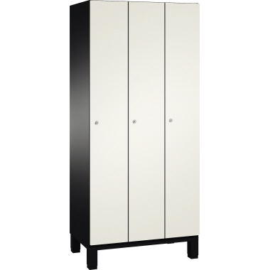 C+P Umkleidespind 4510030S10035 Füße 3Abteile B900mm sgr/rws