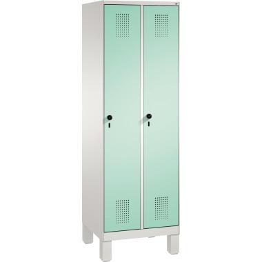 C+P Umkleidespind 4901020S10094 Füße 2Abteile B600mm lgr/lgn