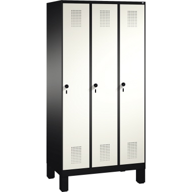 C+P Umkleidespind 4901030S10108 Füße 3Abteile B900mm sgr/rws