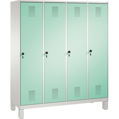 C+P Umkleidespind 4901042S10064 Füße 4Abteile B1600mm lgr/lgn