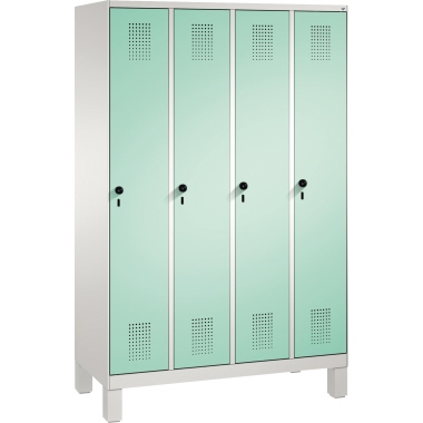 C+P Umkleidespind 4901040S10143 Füße 4Abteile B1200mm lgr/lgn