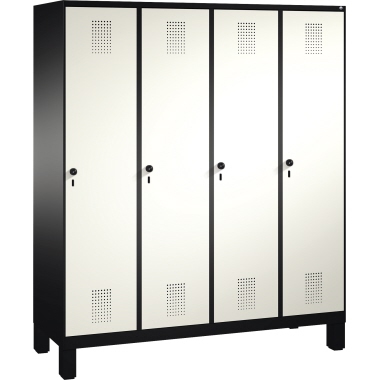 C+P Umkleidespind 4901042S10038 Füße 4Abteile B1600mm sgr/rws