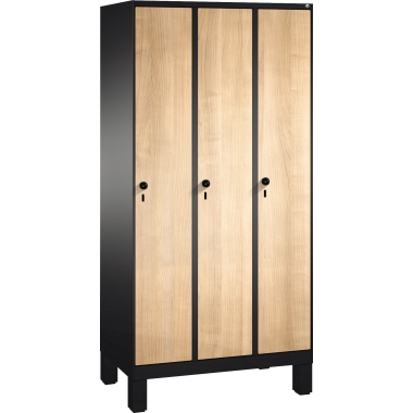 C+P Umkleidespind 4901030S10142 Füße 3Abteile B900mm sgr/ki