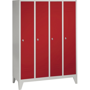 C+P Umkleidespind 801042S10009 Füße 4Abteile B1590mm lgr/rrt