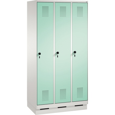 C+P Umkleidespind 4902030S10154 Sockel 3Abteile B900mm lgr/lgn