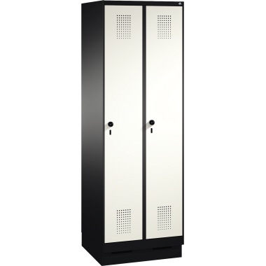 C+P Umkleidespind 4902020S10165 Sockel 2Abteile B600mm sgr/rws