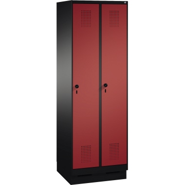 C+P Umkleidespind 4902020S10239 Sockel 2Abteile B600mm sgr/rrt