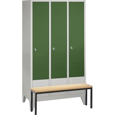 C+P Umkleidespind 803032S10055 Sitzbank 3Abteile B1200mm lgr/rgn