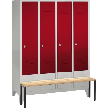 C+P Umkleidespind 803042S10032 Sitzbank 4Abteile B1590mm lgr/rrt