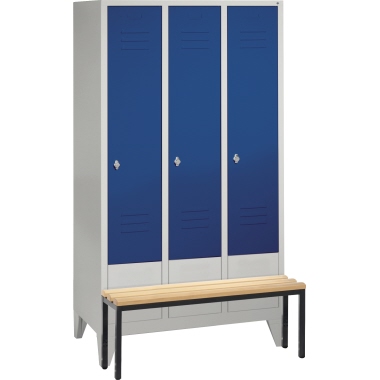 C+P Umkleidespind 803032S10028 Sitzbank 3Abteile B1200mm lgr/ebl