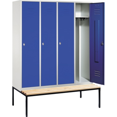 C+P Umkleidespind 805042S10025 Sitzbank 4Abteile B1590mm lgr/ebl