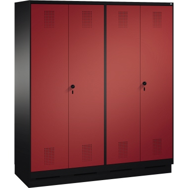 C+P Doppelspind 4902242S10009 Sockel 4Abteile B1600mm sgr/rrt