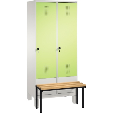 C+P Umkleidespind 4903022S10016 Sitzbank 2Abteile B800mm lgr/vgn