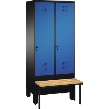C+P Umkleidespind 4903022S10022 Sitzbank 2Abteile B800mm sgr/ebl