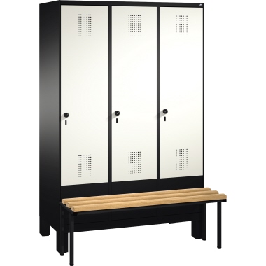 C+P Umkleidespind 4903032S10027 Sitzbank 3Abteile B1200mm sgr/rws