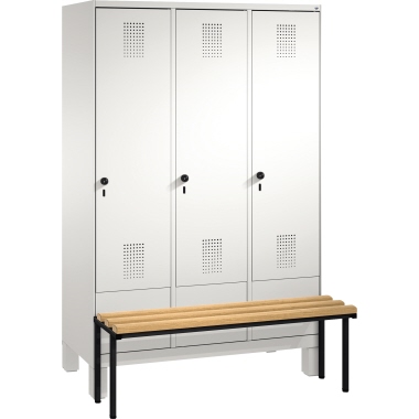 C+P Umkleidespind 4903032S10002 Sitzbank 3Abteile B1200mm lgr/lgr