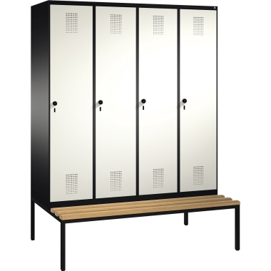 C+P Umkleidespind 4905042S10093 Sitzbank 4Abteile B1600mm sgr/rws