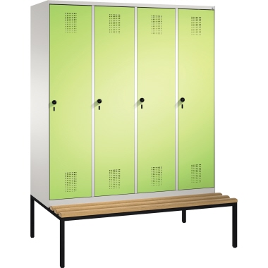 C+P Umkleidespind 4905042S10112 Sitzbank 4Abteile B1600mm lgr/vgn