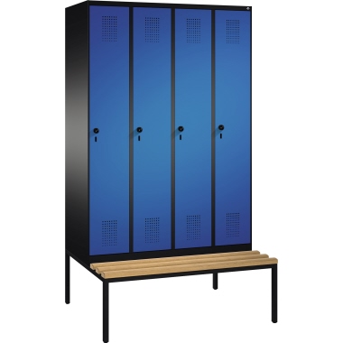 C+P Umkleidespind 4905040S10087 Sitzbank 4Abteile B1200mm sgr/ebl