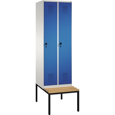 C+P Umkleidespind 4905020S10004 Sitzbank 2Abteile B600mm lgr/ebl