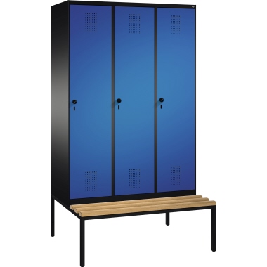 C+P Umkleidespind 4905032S10078 Sitzbank 3Abteile B1200mm sgr/ebl