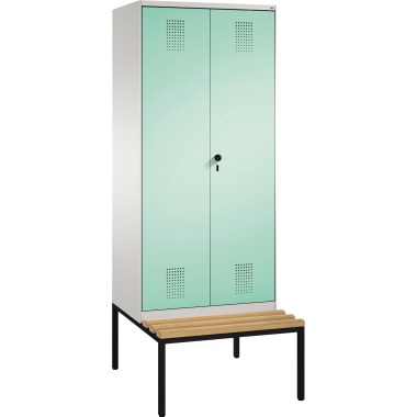 C+P Doppelspind 4905222S10084 Sitzbank 2Abteile B800mm lgr/lgn