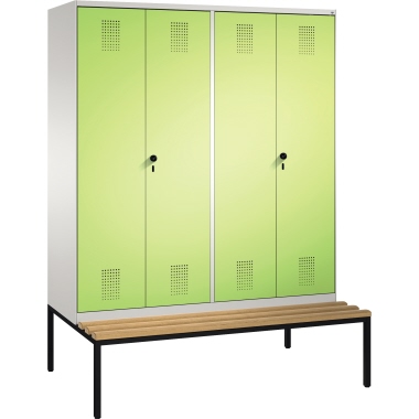 C+P Doppelspind 4905242S10080 Sitzbank 4Abteile B1600mm lgr/vgn