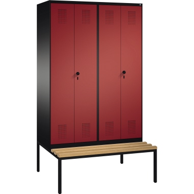 C+P Doppelspind 4905240S10113 Sitzbank 4Abteile B1200mm sgr/rrt