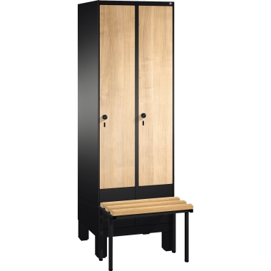 C+P Umkleidespind 4903020S10030 Sitzbank 2Abteile B600mm sgr/ki