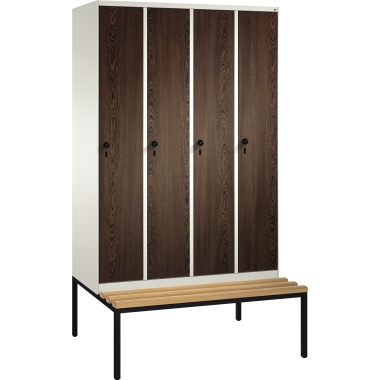 C+P Umkleidespind 4905040S10159 Sitzbank 4Abteile B1200mm rws/we