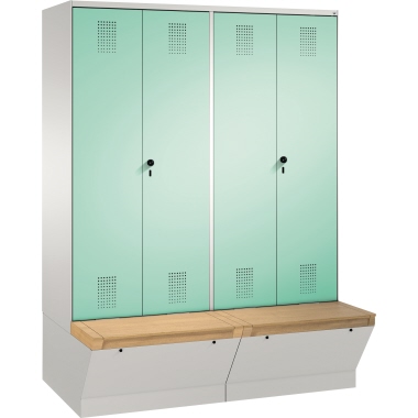 C+P Doppelspind 4905642S10070 Sitzbox 4Abteile B1600mm lgr/lgn