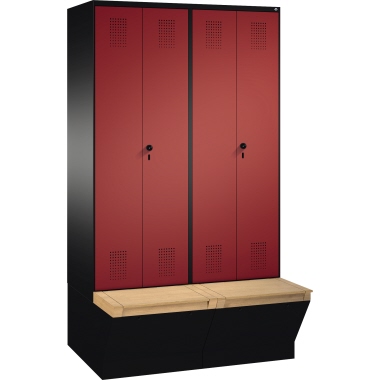 C+P Doppelspind 4905640S10059 Sitzbox 4Abteile B1200mm sgr/rrt