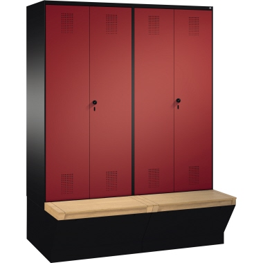 C+P Doppelspind 4905642S10068 Sitzbox 4Abteile B1600mm sgr/rrt