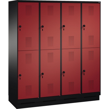 C+P Doppelstockspind 4932042S10083 Sockel 8Fächer B1600mm sgr/rrt