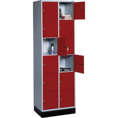 C+P Schließf.schrank 8670201S10005 12Fächer 1950x620x500mm lgr/rrt