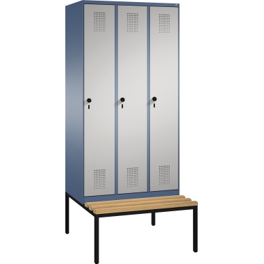 C+P Umkleidespind 4905030S10108 Sitzbank 3Abteile B900mm sgr/rws