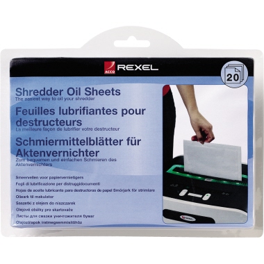 Rexel Öl-Blätter 2101949 für Aktenvernichter 20 Stück