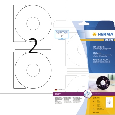 HERMA Etikett Special 4849 116mm weiß 50 Stück