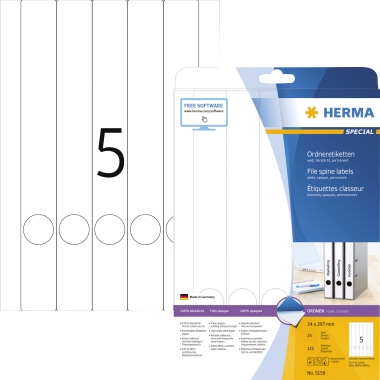 HERMA Ordneretikett 5158 lang/extra schmal weiß 125 Stück