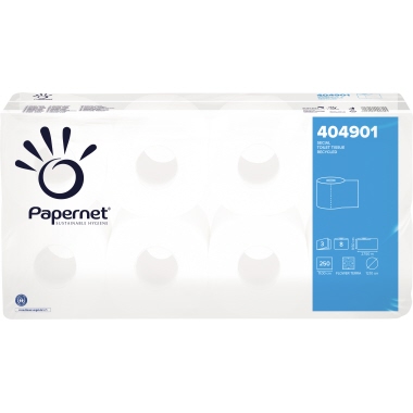 Papernet Toilettenpapier 404901 3-lagig 250Blatt weiß 8 Rl./Pack.